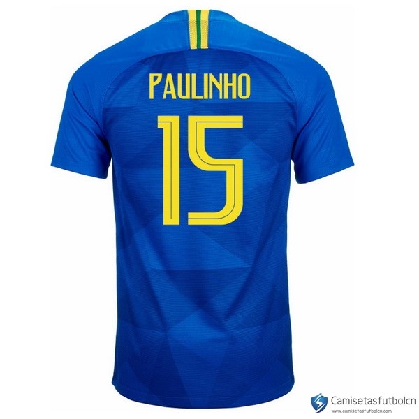 Camiseta Seleccion Brasil Segunda equipo Paulinho 2018 Azul